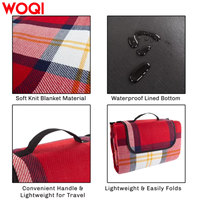 Couverture de pique-nique imperméable WOQI avec sangle de transport - Tapis d'extérieur pliable anti-sable pour le camping, la plage, le parc