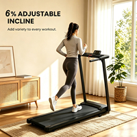Tapis de marche pliable à inclinaison manuelle de 5 % pour sous le bureau, équipement de fitness à domicile avec verrou de sécurité