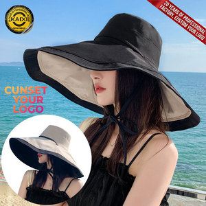 Chapeau Bob Réversible Double Face Personnalisé à Large Bord pour Femme, Protection Solaire Anti-UV pour Plage et Extérieur - Product Image 1