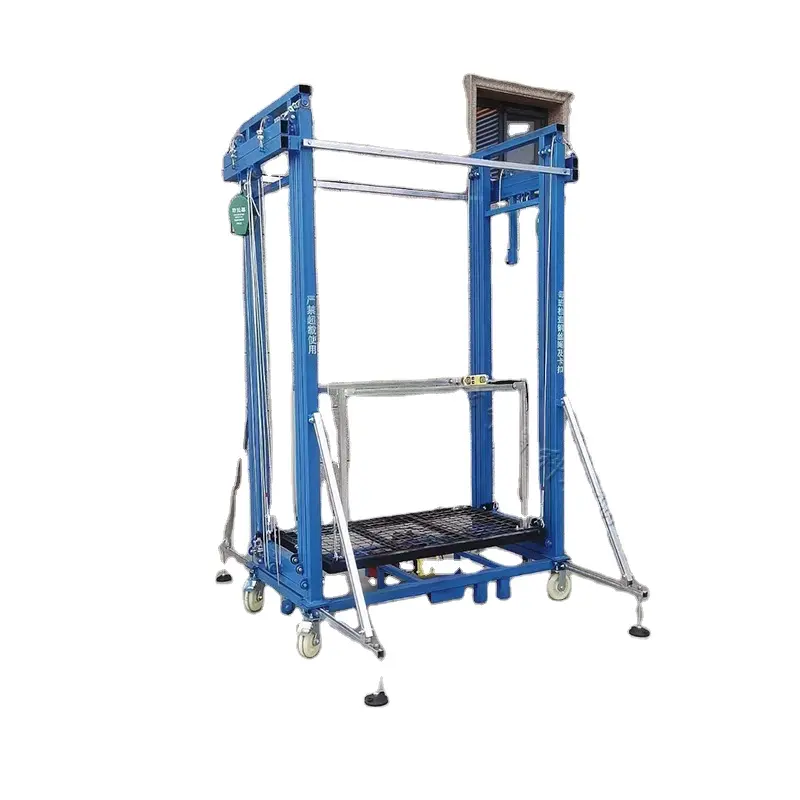 2-10M 300Kg 500Kg Mobiele Elektrische Hefsteiger Rupsbanden Giek Lift Voor Thuis Hangende Platform Gratis Vangrail