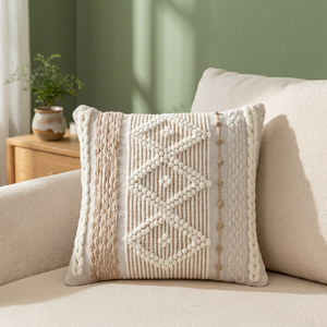 Decorative cushion cover Bohemian Style 45x45 CM Square Woven Pillow and Cushion Case Made of Cotton and Wool for Home - Product Image 3
