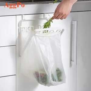Suporte de saco de lixo para porta de armário, suporte organizador de saco de lixo, rack de saco