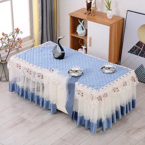 Toalha de mesa com renda de poliéster, toalha para mesa com ótimo preço