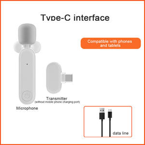 Type C <strong>Wireless</strong> Lavalier <strong>Microphone</strong> Tik Tok Live Recording <strong>Microphone</strong> Pink White Black Color - Product Image 4
