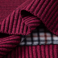Pull en polyester tricoté personnalisé OEM pour homme, col montant, doublure polaire, couleur unie, style décontracté d'affaires, épais et lourd, idéal pour l'hiver