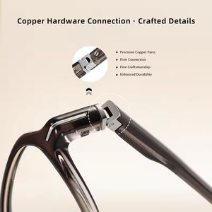 <span class=keywords><strong>Gafas</strong></span> con Armazón Óptico Clásico de Doble Barra, Conexión de Herrajes de Cobre, Patillas de Acetato, Cómodas, Duraderas, Anti-Luz Azul - Product Image 3