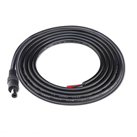 Connecteur d'alimentation femelle Holy Electronic 100 mm 10 A 2 conducteurs 20 AWG DC 5,5 x 2,1 mm BX-U29 avec gaine en PVC et conducteur en cuivre nu