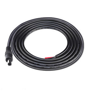 Kutsal elektronik 100mm 10A 2 çekirdek 20AWG DC 5.5x2.1mm BX-U29 PVC ceket çıplak bakır kablo kadın Jack güç konektörü Pigtail - Product Image 4