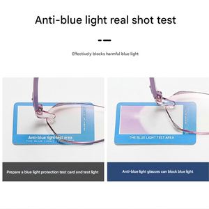 Gafas de Lectura con Logotipo Personalizado 2025, Montura sin Aro con Corte de Diamante, Ultraligeras, Anti Luz Azul, para Mujer - Product Image 5
