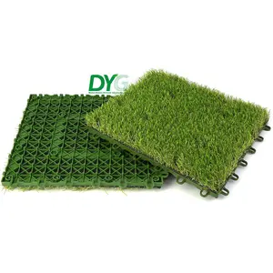 Tuile de terrasse en plastique de 12 "x 12" en gazon artificiel vert Tuile de gazon synthétique Tuile de gazon en bois artificiel - Product Image 1
