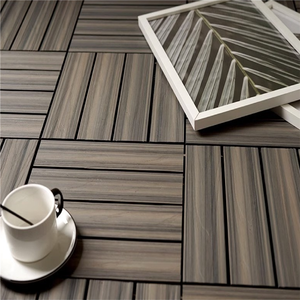 Planches de terrasse <span class=keywords><strong>en</strong></span> composite <span class=keywords><strong>bois</strong></span>-plastique (WPC) carrées de 12 pouces, co-extrudées, à clipser, pour balcon, patio, terrasse, allée - Product Image 1