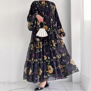 <span class=keywords><strong>Abito</strong></span> <span class=keywords><strong>Lungo</strong></span> Estivo da Donna Sharut 2026 in Chiffon Stile <span class=keywords><strong>Etnico</strong></span> Musulmano con Stampa Floreale e Cintura - Product Image 5