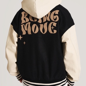 Fabricants de vestes de baseball d'hiver avec broderie de lettres sur patch de serviette personnalisable pour vêtements personnalisés, style urbain, à bouton unique - Product Image 6