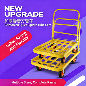 Platform Hand Truck, Heavy Duty Folding Dolly <b>Cart</b> with 360 Degree Swivel <b>Wheels</b>, Collapsible Flatbed <b>Cart</b> for Moving, Warehouse - Product Image 5