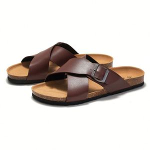 Nouvelles pantoufles d'extérieur en EVA avec doublure en cuir, respirantes, semelle antidérapante, confortables, semelle souple - Product Image 4
