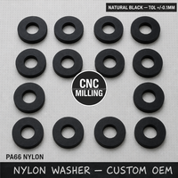 CNC Özel PA66 Naylon Pul Doğal Siyah OEM İşleme Donanımı İzolasyon Parçaları