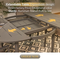 Ensemble de table et de chaises de salle à manger d'extérieur pliables en aluminium modernes, meubles de patio extensibles pour jardin, terrasse, restaurant