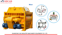 Centrale à béton électrique portable de marque XINGYE, mélangeur horizontal à mélange forcé JS500 avec garantie d'un an