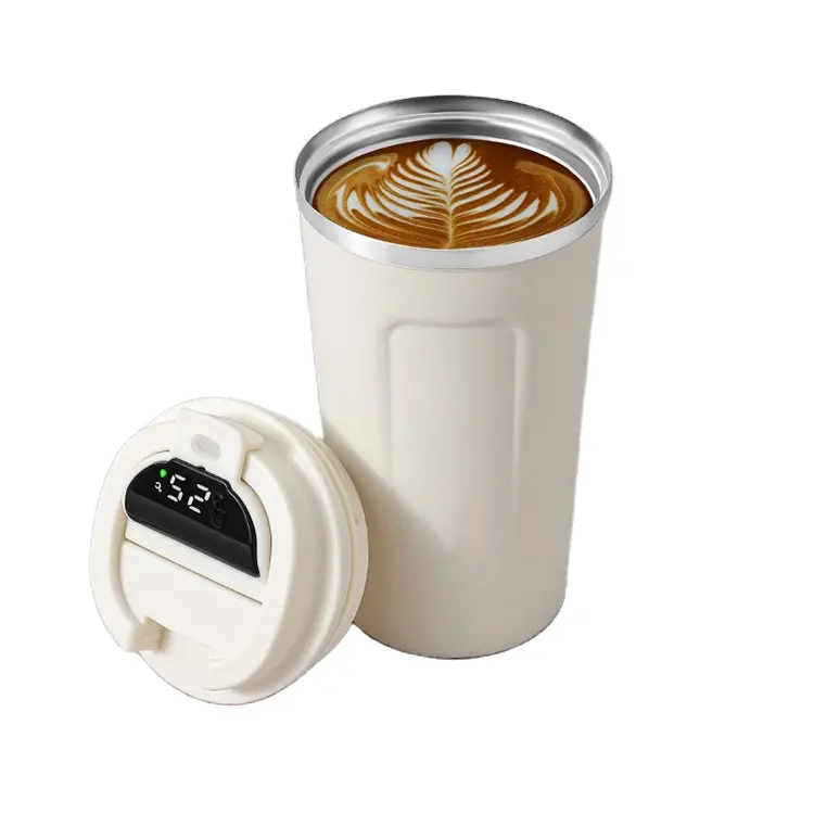Groothandel Geïsoleerde Vacuüm Cup Rvs Smart Waterfles Staal Reizen Draagbare Kantoor Koffie Tuimelaar Mok