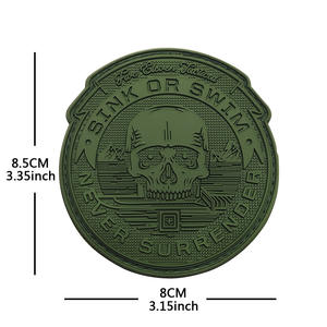 ÉVIER <span class=keywords><strong>ou</strong></span> NAGER NE JAMAIS SE RENDRE Écologique PVC Chenille Caoutchouc Fer-Sur Étanche Brodé Moral Badge - Product Image 4