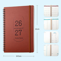 Cuaderno Espiral A5 de Cuero PU con Banda Elástica y Soporte para Bolígrafo, 100 Páginas Rayadas, Diario de Escritura, Regalo para Oficina, Escuela o Universidad
