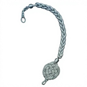 Cordon en macramé torsadé à 3 brins en argent allemand, couleur personnalisée, haute ténacité, accessoires vestimentaires Dada - Product Image 1