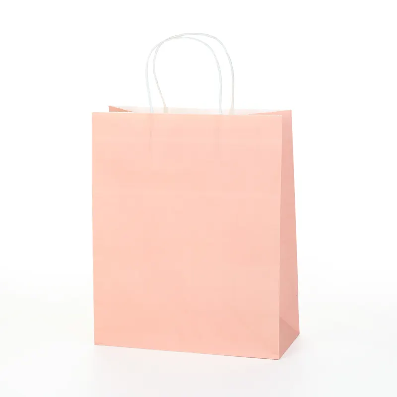 Großhandel Günstige Luxus-Shopping-Verpackung Individuell bedruckte kleine Farbdruck White Kraft Geschenk papiertüten mit Griff