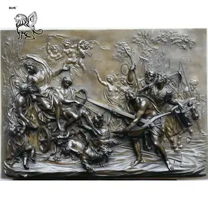 Blve Custom Classic Metal Craft Casting Messing Bronzen Reliëf Sculptuur Grieks Romeinse Muur Koperen Beeld