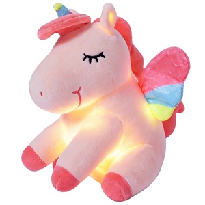 Juguetes de Peluche de Unicornio Rosa Arcoíris, Súper Suaves, de Algodón PP, para Aliviar el Estrés, de Fábrica, AI ODM OEM, para Niños - Product Image 1