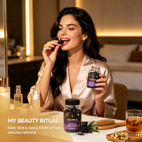 OEM ODM Minyak Biji Hitam Biotin Kolagen Gummy untuk Pertumbuhan Rambut, Kecantikan Kulit, dan Imunitas yang Dapat Disesuaikan