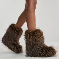 Bottines plates en fourrure d'hiver pour femmes, design personnalisé, chaussures de luxe tendance