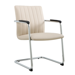 เก้าอี้ประชุมหนังคุณภาพสูงดีไซน์ใหม่พร้อมฐานชุบโครเมียม เก้าอี้สำนักงานสำหรับผู้มาเยี่ยม เก้าอี้พักคอยพร้อมที่วางแขน - Product Image 3
