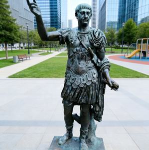 Statue en bronze romaine grandeur nature personnalisée de Jules César pour la décoration de jardin - Product Image 3