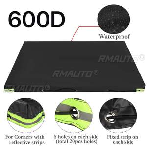 155x125x13cm Camper Trailer Cover <b>Tent</b> 600D Waterproof Dust-proof Anti-UV Windproof Roof Shelter <b>Canopy</b> for RV Camping Van - Product Image 2