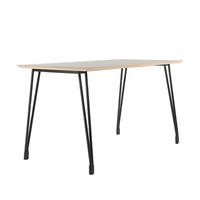 Table de salle à manger élégante et moderne en bois avec pieds en métal, conforme aux normes ANSI/BIFMA, pour la maison, l'hôtel, la villa, l'école, 4 places, assemblée.