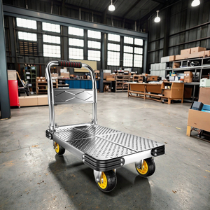 Tùy Chỉnh Nhiệm Vụ Nặng Nề Có Thể Gập Lại Nền Tảng Thép Xe Đẩy Với Miếng Bọt Biển Xử Lý Bốn-Bánh Xe Kim Loại Cao Su OEM Cho Tay Xe & Xe Đẩy - Product Image 1