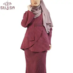 Pakaian женская мусульманская самая красивая индивидуальная цифровая печать мусульманская абайя одежда оптом высокое качество шифон шелк Baju Kurung