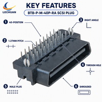 Konektor Papan SCSI Male Sudut Kanan Model 40Pin 1.27mm Plastik Mini D Ribbon MDR Plug untuk PCB Model 5175472-5 0716612040