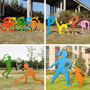 K318 figura deportiva abstracta escultura hombre paseo bicicleta jardín campus deportes tema arte decoración estadio Escuela Parque estatuas - Product Image 5