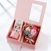 Caja de Regalo de Lujo para Cosméticos, Set de Cuidado de la Piel, Perfume, Esponja Magnética, Fragancia, Caja de Cartón con Ventana de PVC y Laminado Mate, para Bodas y Cumpleaños