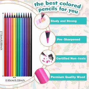 Coffret de crayons de couleur promotionnels pour dessin, papeterie, cadeau, avec logo personnalisé - Product Image 4