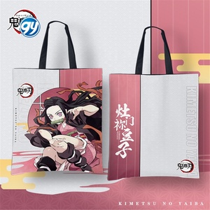 Dessin animé imprimé Demoned <span class=keywords><strong>Slayer</strong></span> toile sac épaule pliant Shopping sac fourre-tout pour les filles - Product Image 2