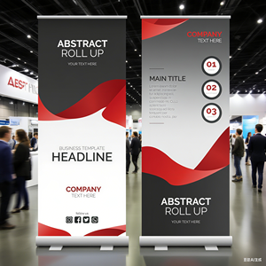 Banner Roll Up Portabel Retractable dari Aluminium Alloy, Tahan Air/Angin, untuk Promosi - Product Image 3