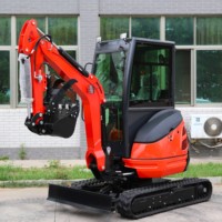 Mini-excavatrice compacte diesel de 2,5 tonnes avec godet à pince, modèle BQ-25, vente chaude
