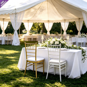 Wholesale Foshan China Chavari Chivari Tiffanie Stackable Metal Gold Wedding Dining <b>Chair</b> for Event - Product Image 1