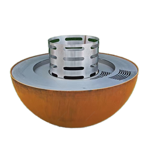 Parrilla Moderna Premium para Exteriores, Redonda, de Acero Corten, para Leña, Barbacoa, para Jardín y Patio - Product Image 1