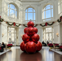 Boule miroir de Noël gonflable, ballon disco métallique brillant, sphère flottante géante en PVC, décoration de fête d'événement, fourniture personnalisée