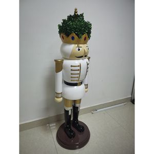 Resin Molded Nutcracker Sculpture Outdoor <b>Christmas</b> Decoration Floor Mount Durable Traditional <b>Figure</b> - Product Image 1