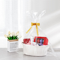 Petit panier tissé de Noël avec sacs-cadeaux et rubans Paniers durables pour cadeau Petit panier vide en corde pour le stockage