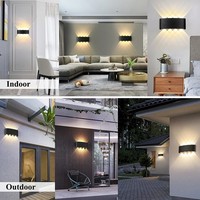 Lampe murale moderne en aluminium LED pour extérieur et intérieur, IP65, blanc/noir, pour la maison, les escaliers, la chambre à coucher, le chevet, la salle de bain